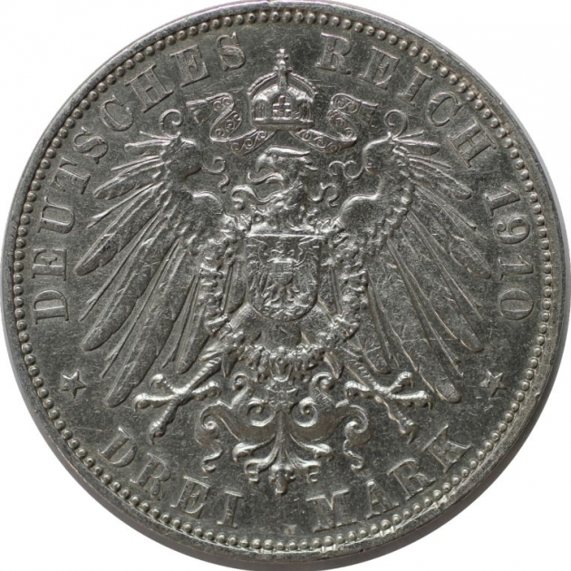 3 Mark 1910 revers