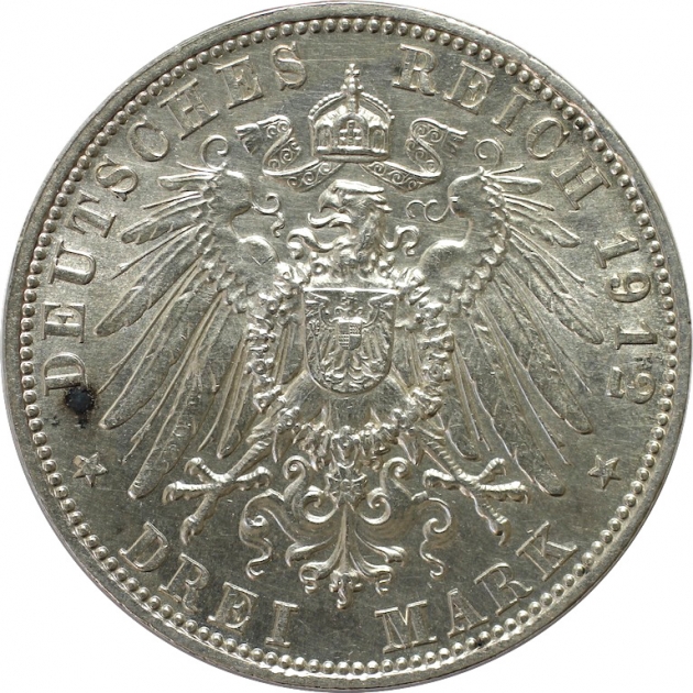 3 Mark 1912 revers