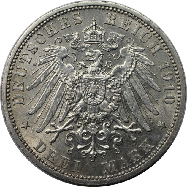 3 Mark 1910 revers