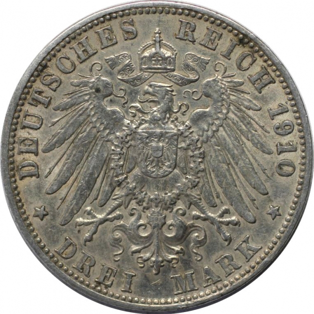 3 Mark 1910 revers